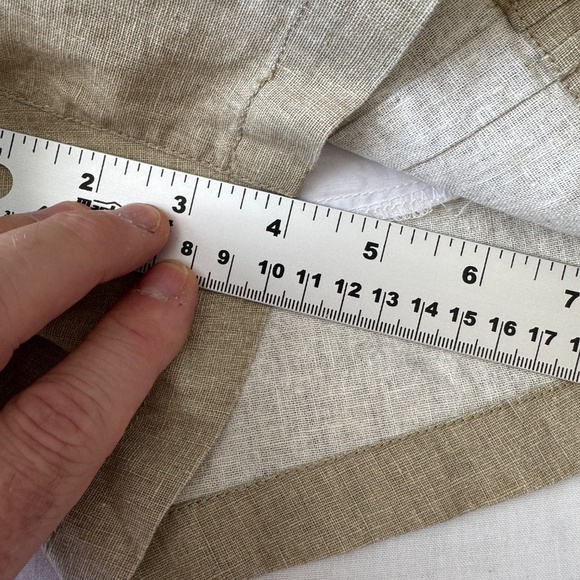 Carry‎ Women's XL Linen Blend Preppy Beach Shorts Greenish-Beige Festival Summer - Picture 11 of 13